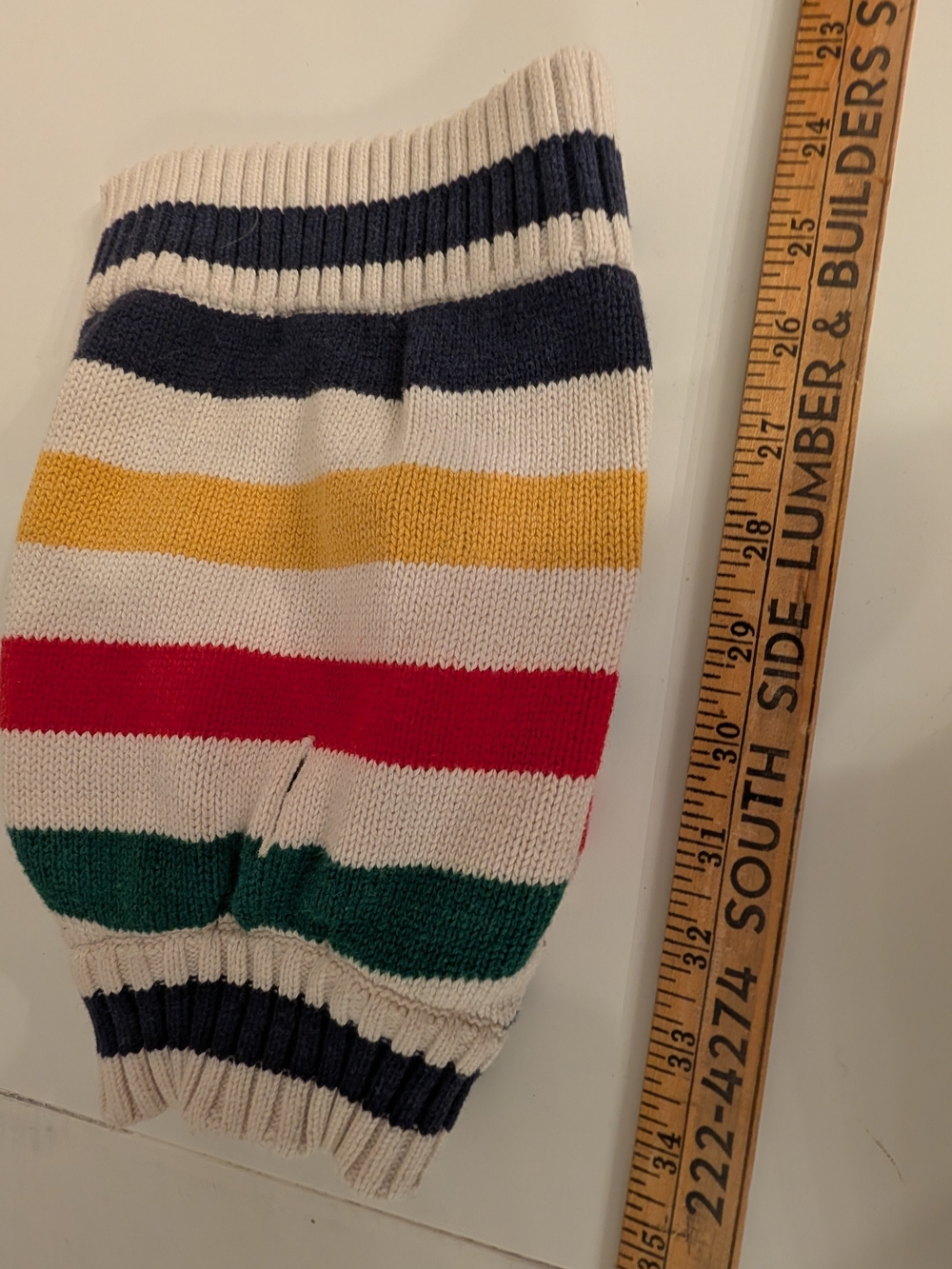 Dog HBC Striped Knit Outfit with Multicolor Stripes Collectible Canadiana Fall